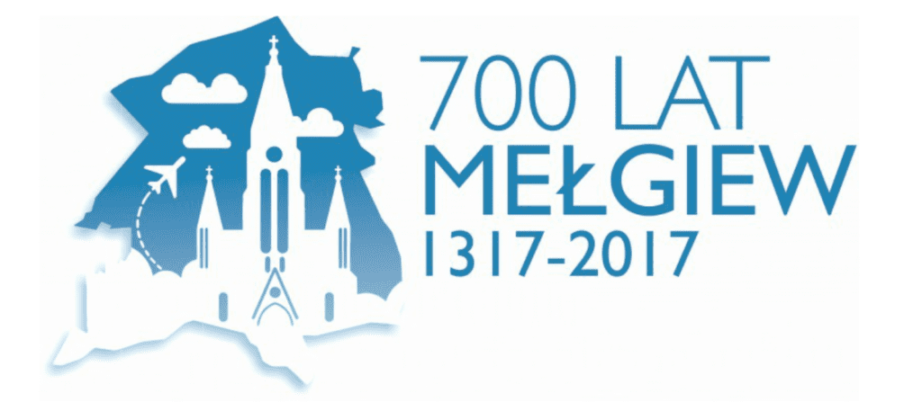 Znak informacji: 700 lat Mełgiew 1317-2017