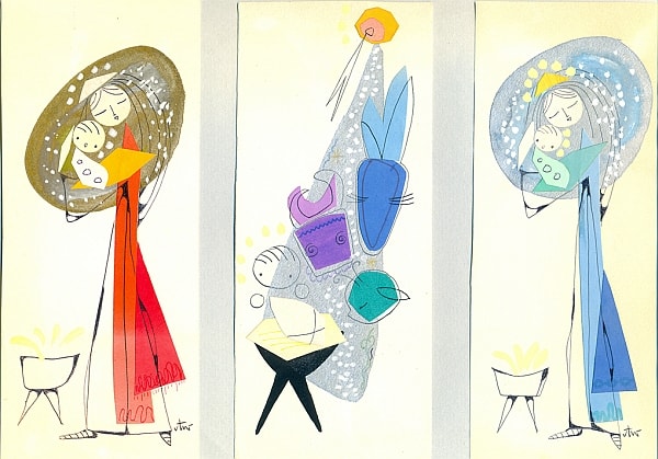 Obraz z trzema motywami kobiety