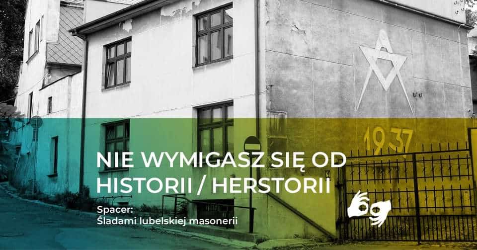 Plakat promujący wydarzenie Nie wymigasz się od historii/herstorii
