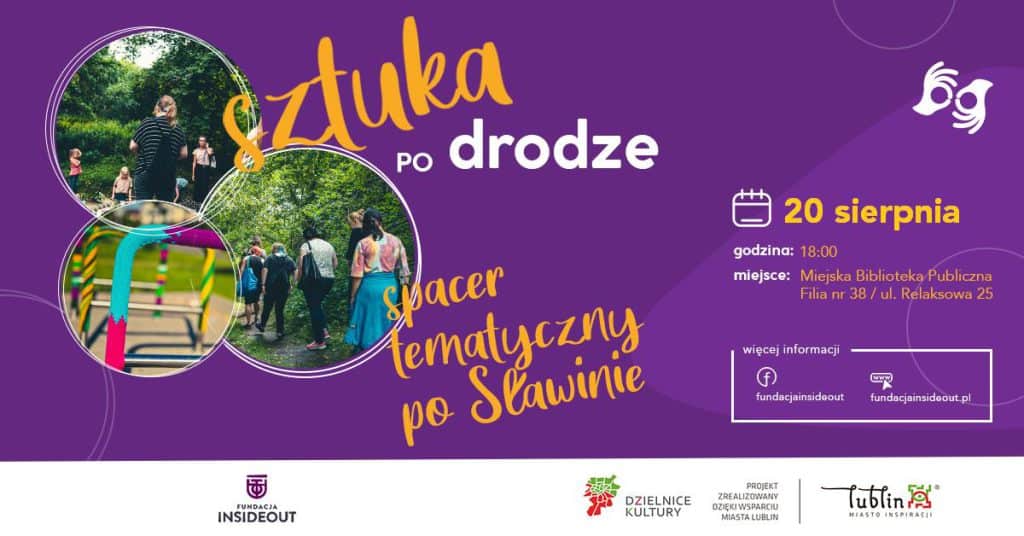 Plakat opisujący Spacer tematyczny po Sławinie