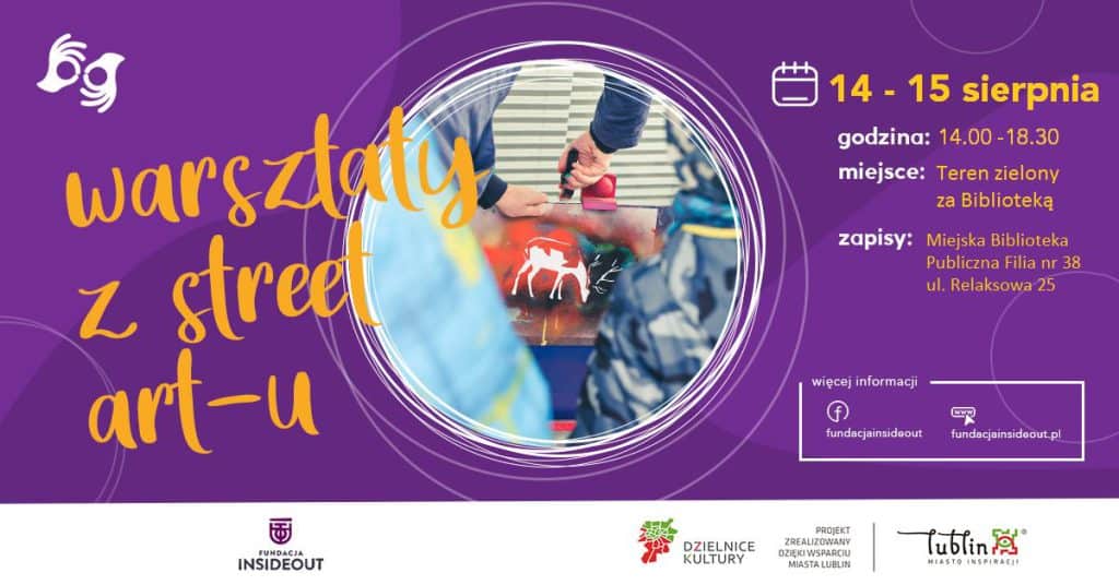 Baner opisujący wydarzenie "Warsztaty z street art-u"