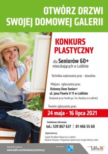 Plakat konkursu plastycznego skierowanego do seniorów 60+