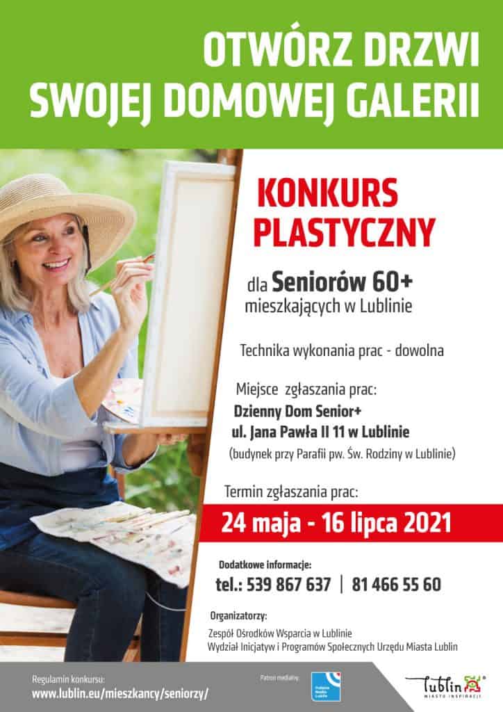 Plakat konkursu plastycznego skierowanego do seniorów 60+