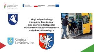 Baner promujący usługę door to door. Na zdjęciu herby Gmin, które dołączyły do door to door oraz logo programu