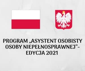 Kremowe tło i czarny napis:: Program "Asystent osobisty osoby niepełnosprawnej" - edycja 2021