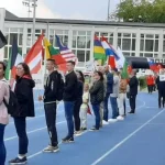 Zawodnicy w czasie otwarcia olimpiady.