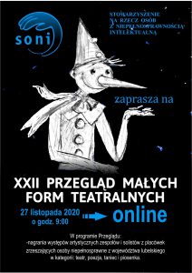 Plakat promujący wydarzenie XXII Przegląd Małych Form Teatralnych