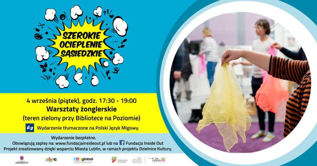 Plakat promujący Warsztaty żonglerskie