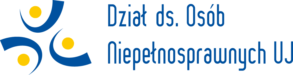 Logo z napisem: Dział ds. Osób Niepełnosprawnych UJ