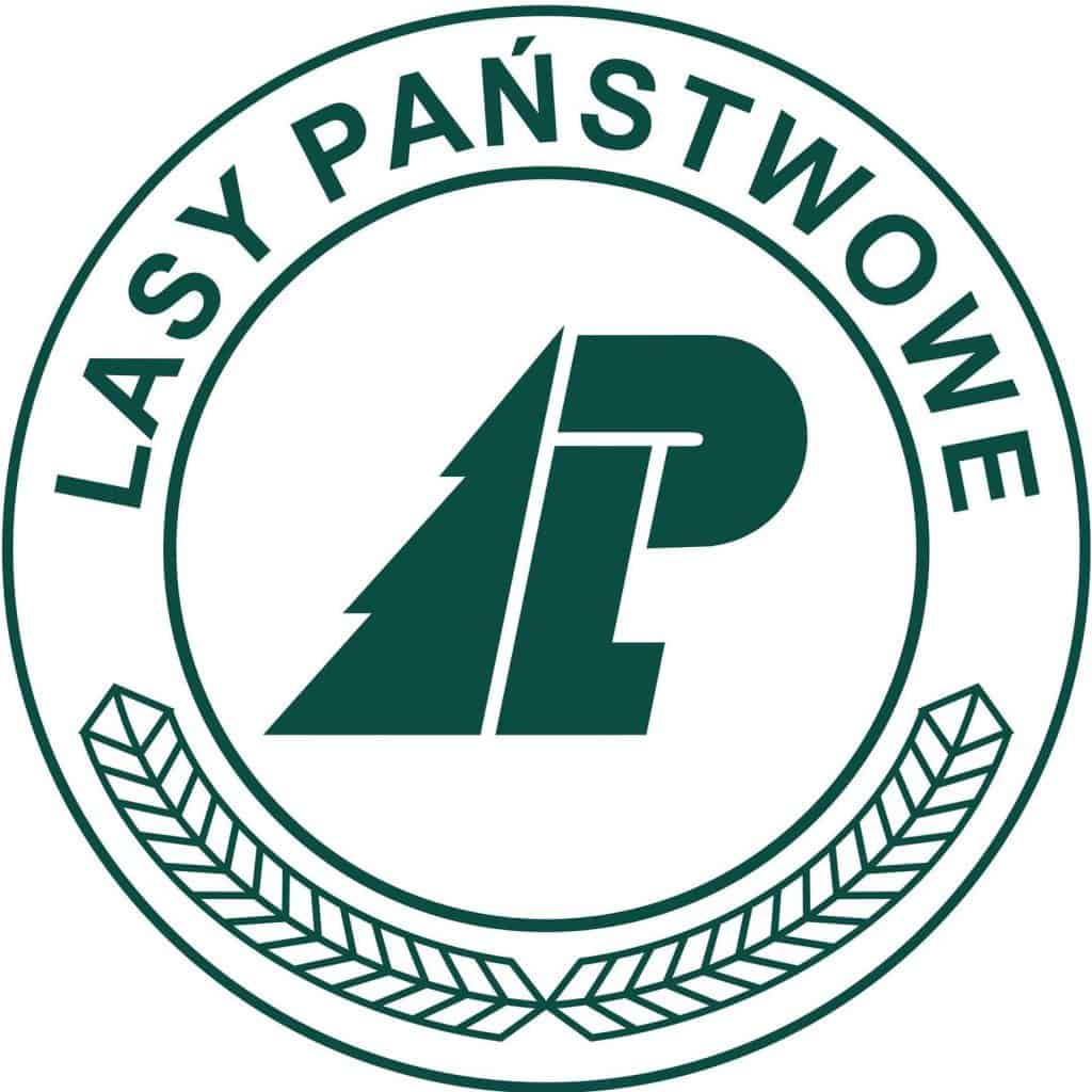 Logo z napisem: Lasy Państwowe.