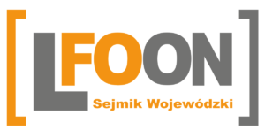 Logo z napisem: LFOON to oznacza w skrócie - Lubelski forum Organizacji Osób Niepełnosprawnych