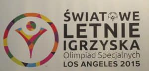 Logo z napisem: Światowe Letnie Igrzyska Los Angeles 2015