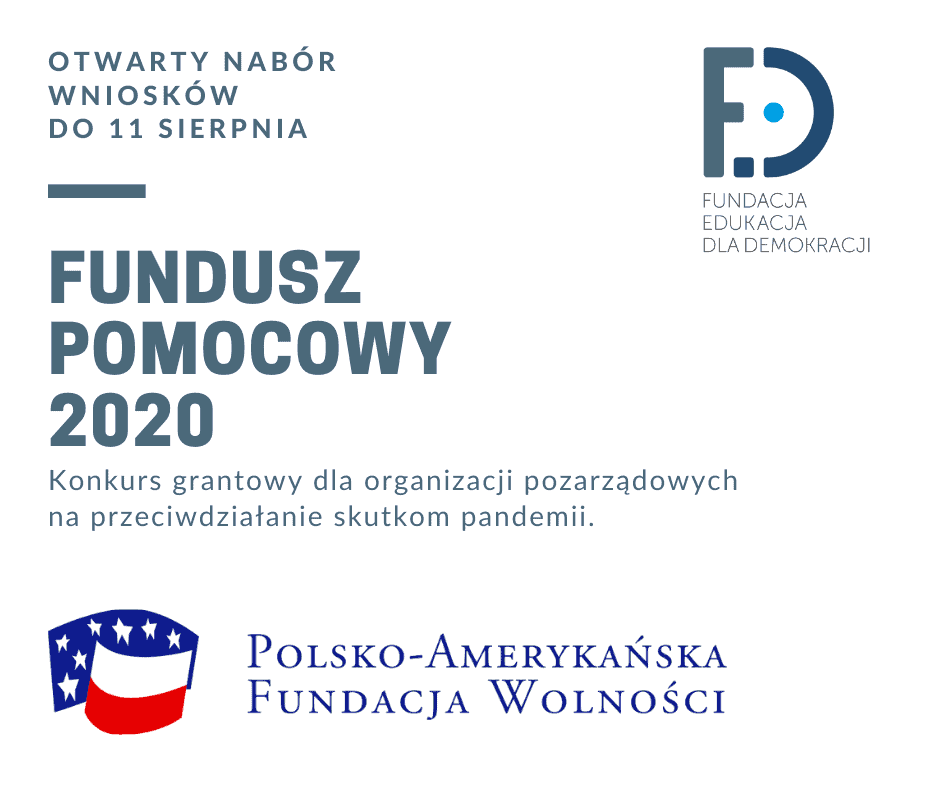 Plakat promujący Fundusz Pomocowy 2020