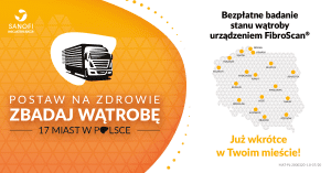 Baner graficzny promujący akcję: Postaw na zdrowie, zbadaj wątrobę
