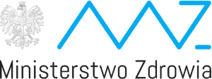Logo ministerstwa zdrowia. PO lewej stronie orzeł polski.