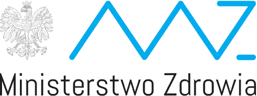 Logo ministerstwa zdrowia. PO lewej stronie orzeł polski.
