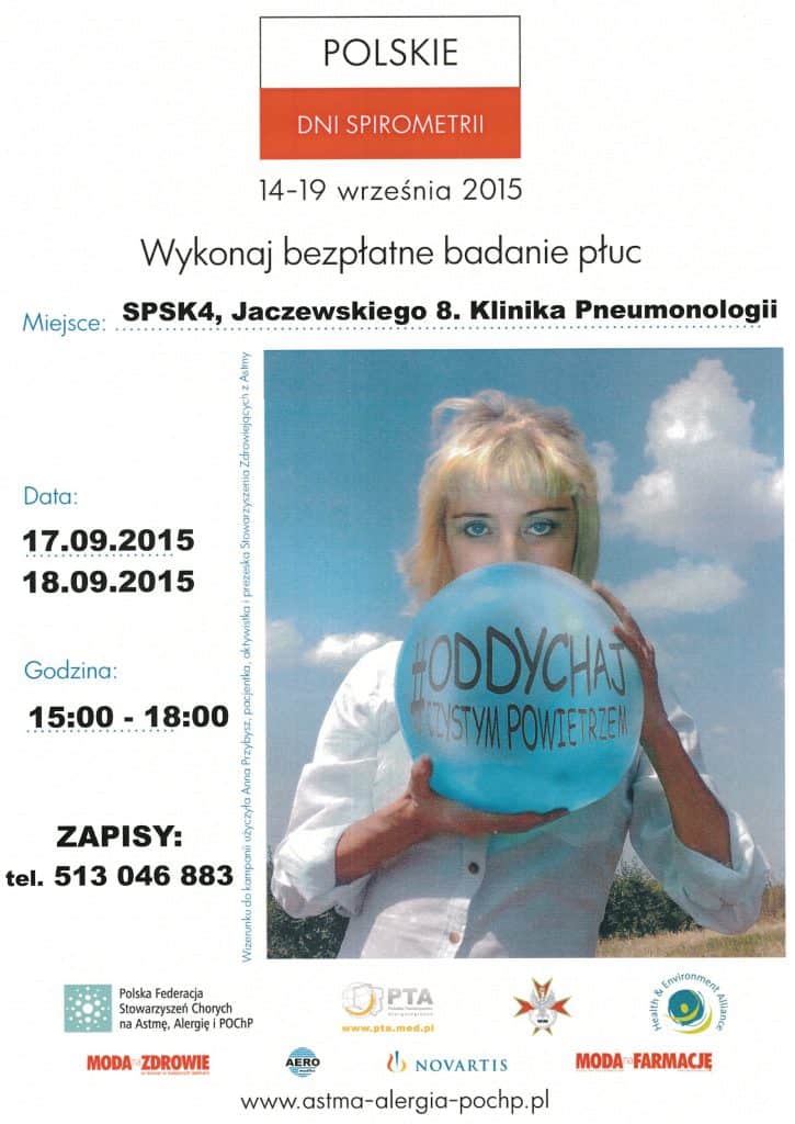 Plakat promujący bezpłatne badanie płuc