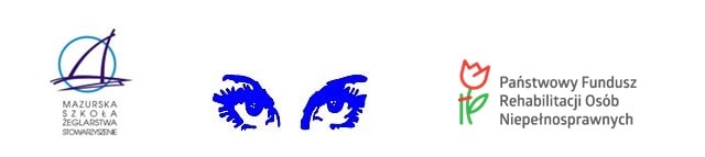 Logotypy: Mazurska Szkoła Żeglarstwa, Oczy Mazur, PFRON