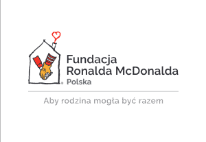 Zdjęcie przedstawia grafikę domu w środku którego sa dwie dłonie złożone ze sobą. Obok pisze Fundacja Ronalda McDonalda. Polska