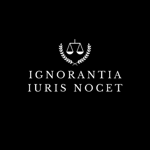 Logo z napisem: Ignorantia Juris Noget