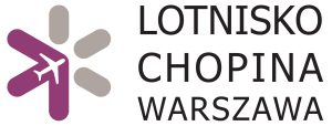 Logo z napisem: “Lotnisko Chopina Warszawa”.