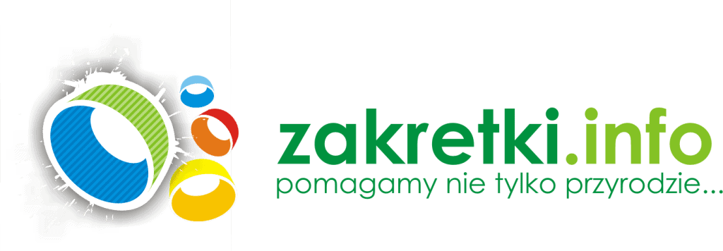 Logo zakrętki. info. Pomagamy nie tylko przyrodzie… Obok napisów grafika kolorowych zakrętek