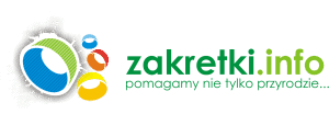 Logo zakrętki. info. Pomagamy nie tylko przyrodzie… Obok napisów grafika kolorowych zakrętek