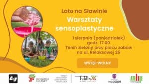 Plakat promujący warsztaty sensoplastyczne