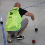 Pomiary w trakcie zawodów w boccia w II Dniu Pikniku