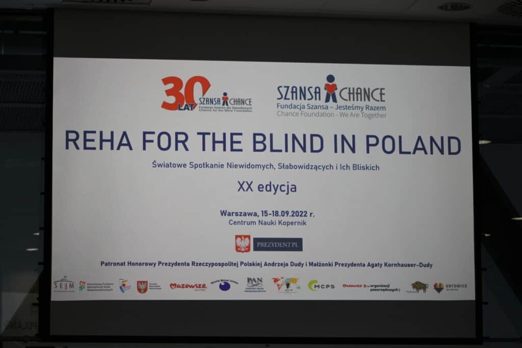 slajd inauguracyjny XX edycji Konferencji Reha for the Blind in Poland