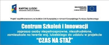 Baner promujący projekt Czas na staż
