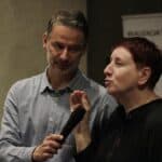 Pan Maks Skrzeczkowski, Koordynator Projektu Akademia Odkryć Fotograficznych i Pani Monika Jasińska, Koordynator tegorocznej edycji Konkursu „Teatr w Obiektywie”