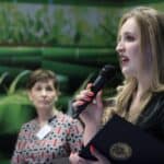 Aleksandra Bednarz (Psycholog) podczas prezentacji autorskiego projektu Kart Motywacyjnych