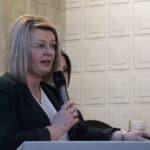 Pani Jolanta Niedźwiecka (Wiceprzewodnicząca Zarządu Koła), podczas wystąpienia pt. „Prezentacja Polskie Stowarzyszenie na Rzecz Osób z Niepełnosprawnością Intelektualną Koło w Tomaszowie Lubelskim”