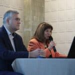 Od lewej siedzi Pan Wojciech Danielak (Kierownik Merytoryczny OWiT w Świdniku), podczas wystąpienia pt. ”Działalność Ośrodka Wsparcia i Testów w Świdniku”