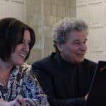 Od lewej siedzą: Pani Irena Kijek (Specjalista ds. Promocji i Informacji Oddział Lubelski PFRON) i Pan Michał Stanowski (Koordynator, Prezes Fundacji Nieprzetartego Szlaku), podczas wystąpienia pt. “Prezentacja Nieprzetartego Szlaku”