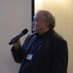 Pan Sławomir Drzewiecki (Samodzielny Specjalista ds. Wsparcia i Współpracy z Pracodawcami Oddział Lubelski PFRON), podczas wystąpienia pt. “Wsparcie Państwowego Funduszu Rehabilitacji Osób Niepełnosprawnych w zakresie rehabilitacji zawodowej osób niepełnosprawnych w ramach SODiR“