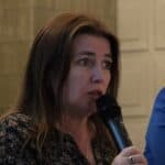 Pani Barbara Sadowska-Burlita (Samodzielny Specjalista ds. CIDON Oddział Lubelski PFRON), podczas wystąpienia pt. “Pomoc Obywatelom Ukrainy z niepełnosprawnością Moduł III”