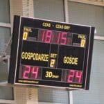 Tablica wyników drugiego seta w drugim meczu pomiędzy AOS UMCS 2 a Instytutem Pedagogiki - 24:24