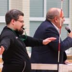 Sędzia Piotr Jasiulewicz i komentator Tomasz Bielecki