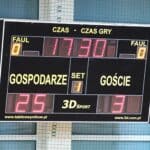 Tablica wyników pierwszego seta w pierwszym meczu AOS UMCS 1 - WTZ WALLENRODA, wynik 25:3