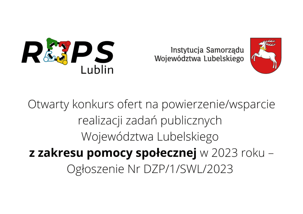 Baner informujący o aktualnym konkursie ROPS z zakresu pomocy społecznej