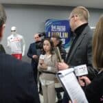 Moment wygłaszania podziękowań przez Panią Julię Mozyrev-Skala - managera reprezentacji narodowej Ukrainy w judo osób niesłyszących