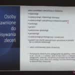 Slajd pt. "Osoby uprawnione do przepisywania zleceń", pochodzący z prezentacji Pani Agnieszki Betlej