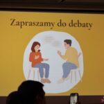 Slajd pt. "Zapraszamy do debaty"