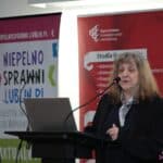 Otwarcie konferencji przez Panią Alicję Jankiewicz, Prezes Zarządu Lubelskiego Forum Organizacji Osób Niepełnosprawnych - Sejmik Wojewódzki