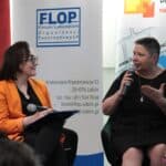 Panel dyskusyjny, siedzą od lewej: Pani dr Anna Bieganowska-Skóra (UMCS), Pani dr Marta Komorska (WSPA)