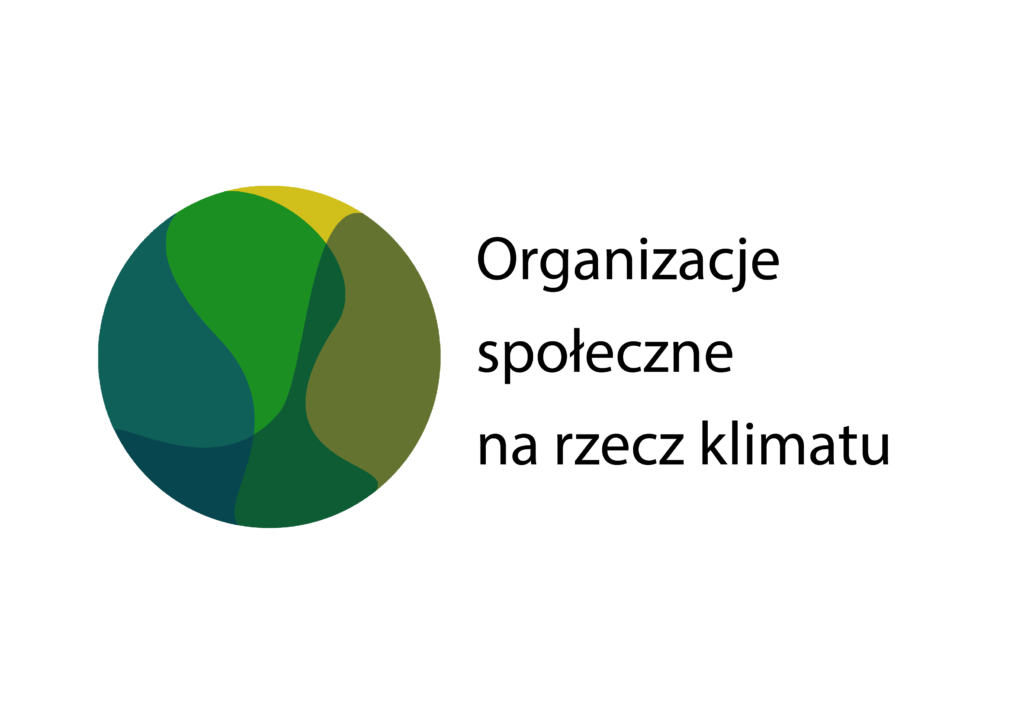 Grafika z napisem "Organizacje społeczne na rzecz klimatu"