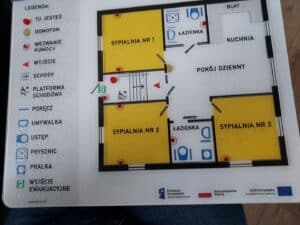 Tyflomapa mieszkania z legendą