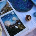 Obrazki z motywem marynistycznym wykonane przez Uczestników ŚDS PSONI Koło w Świdniku